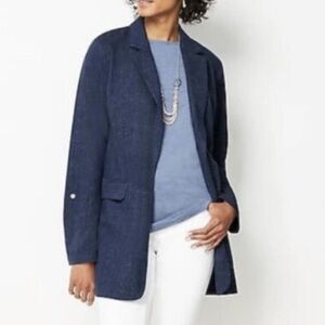 J. Jill open front blazer soft sport blazer / roll tabs XS